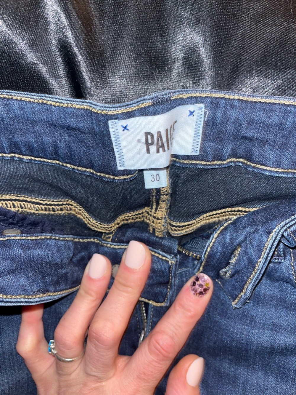 PAIGE Dark Indigo High-Rise Slim Jeans